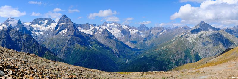 горы, пейзаж, осень, природа, панорама, домбай Домбай фото превью