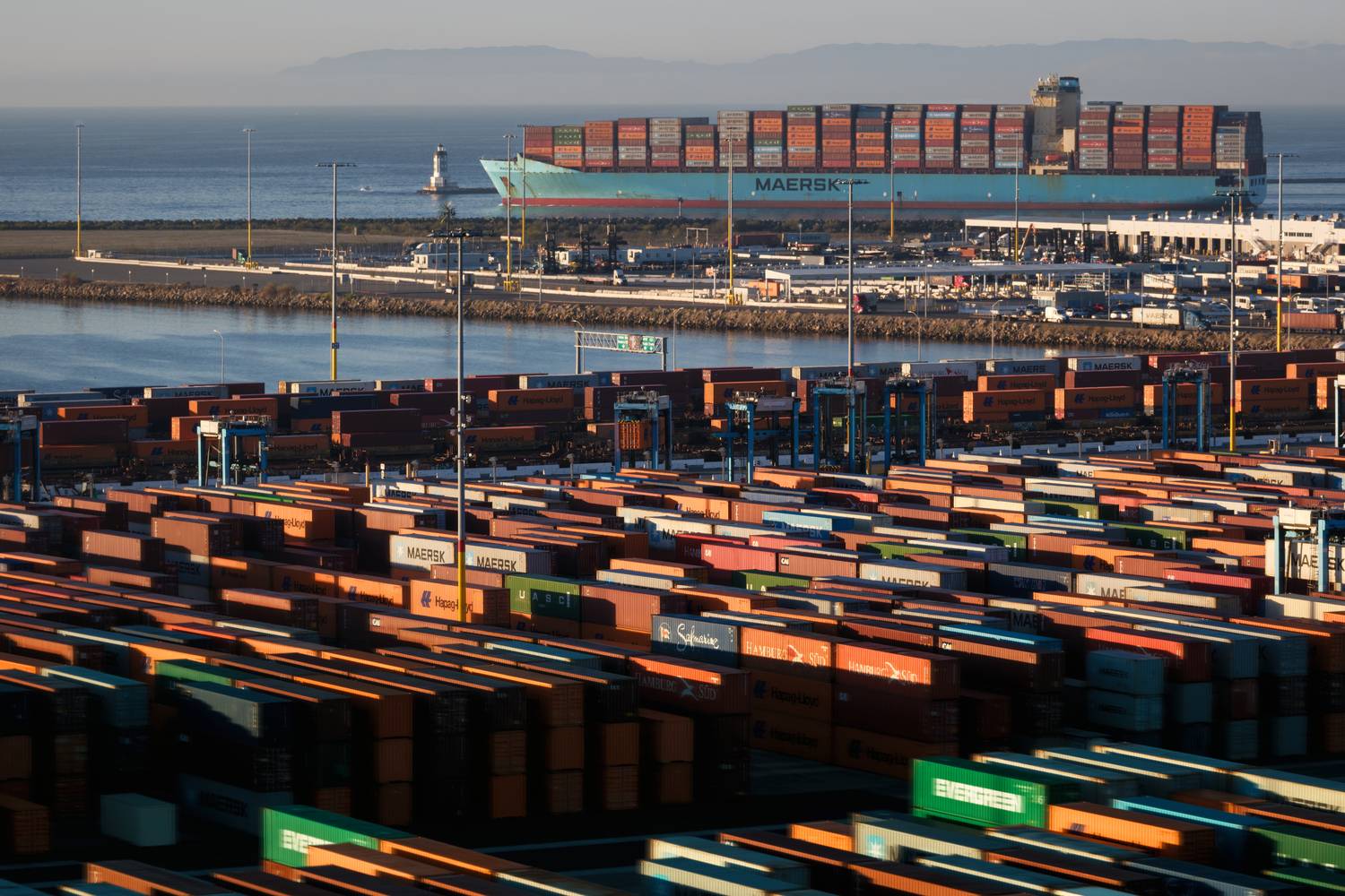 #Industrial landscape #calm atmosphere #fine art #container #cargo #logistics #harbor #port #terminal #ship #vessel, Shpek Andrey