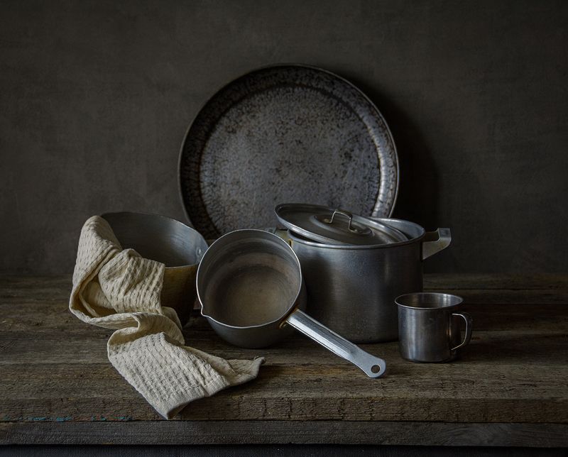 кастрюля, кружка, сковорода, ковшик, полотенце  фото превью