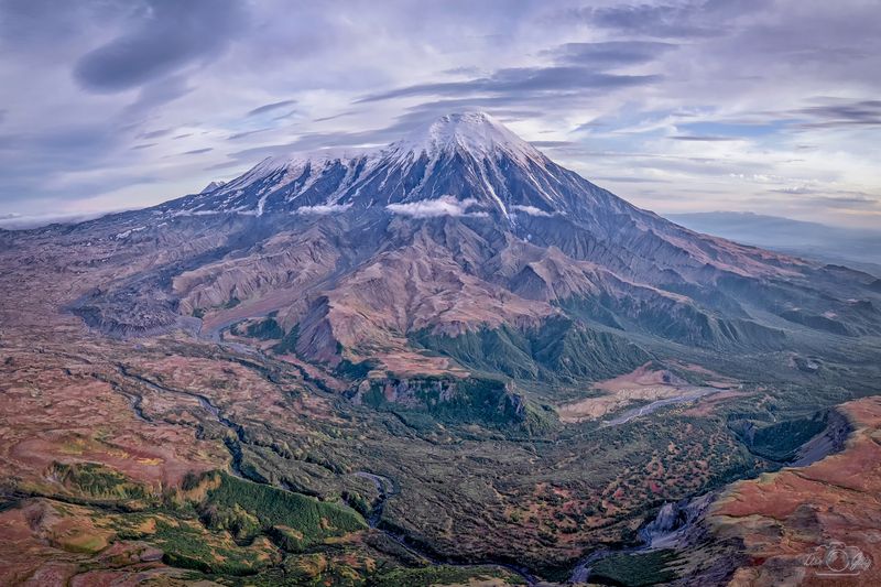 камчатка, вулканы Вулкан Толбачик. Вид от каньона реки Студеная. фото превью