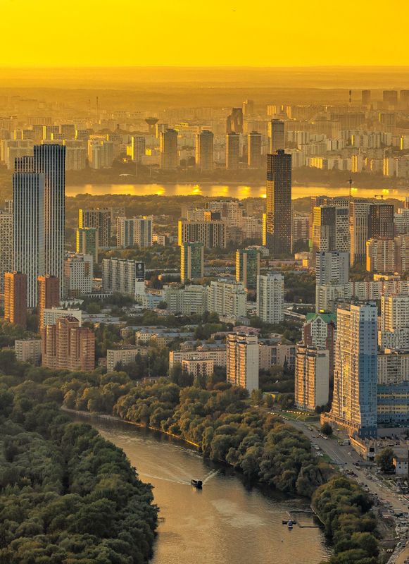 москва, столица, архитектура, москва река, город, закат Москва река на закате.. фото превью