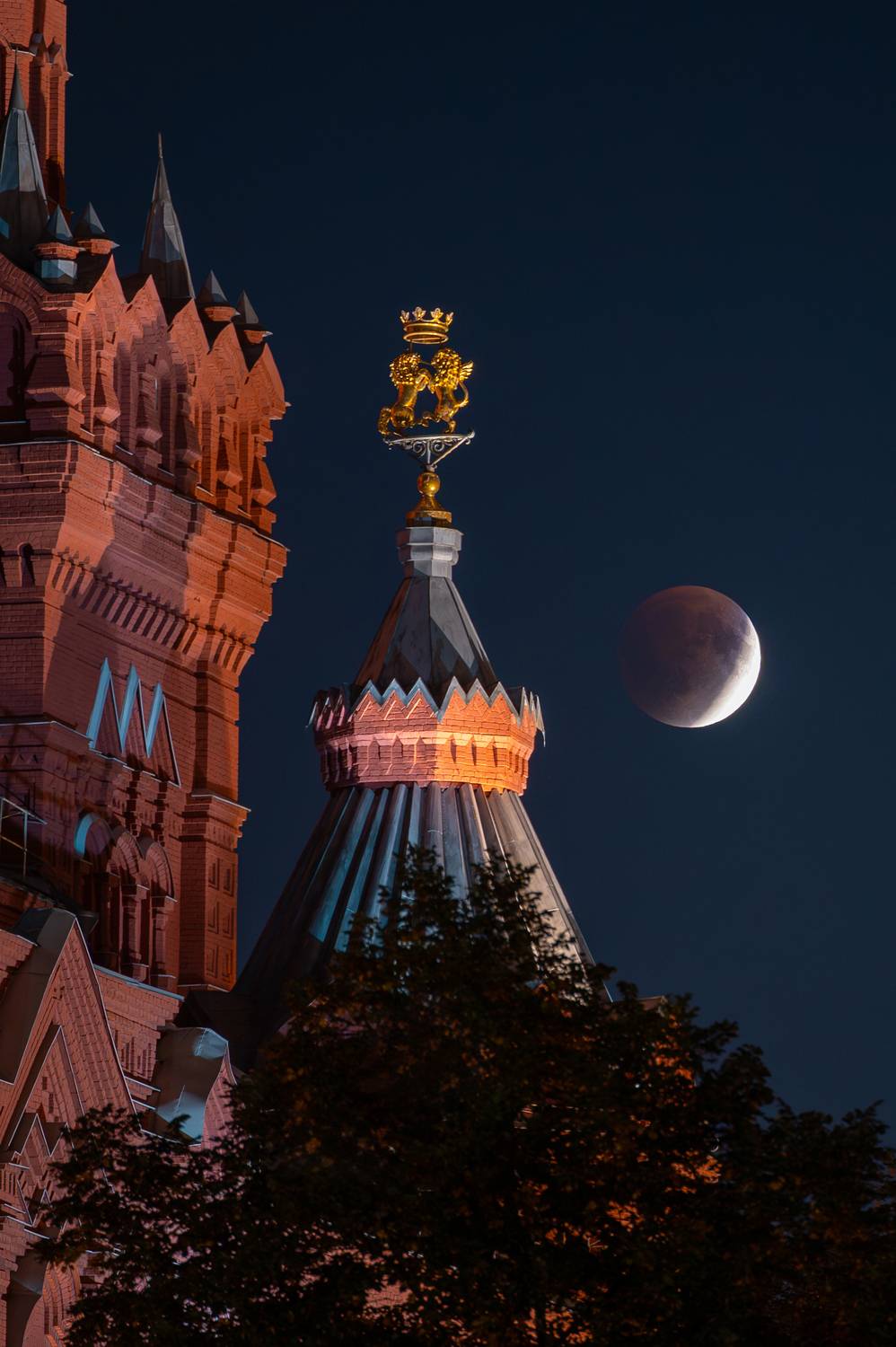 архитектура, лунное затмение, москва, россия, улица, street, russia, moon, Martyshkin Alexey