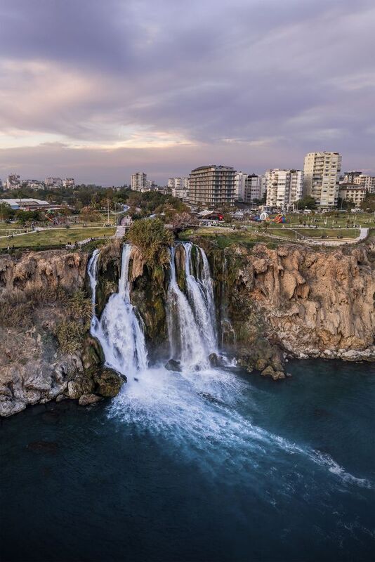 анталья, водопад, закат, дюне, дюденский водопад, турция, пейзаж Нижний Дюденский водопад, Анталья фото превью