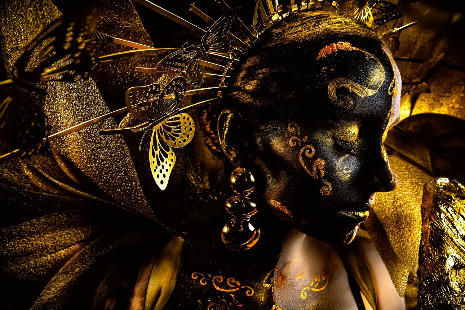 woman, portrait, conceptual, studio, bodyart, Болгов Руслан