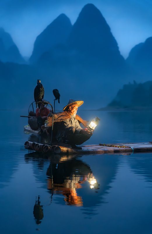 китай, азия, река, ли, река ли, утро, рассвет, рыбак, плот, china, asia, river, li, li river, fisherman, morning, dawn Река Ли / Li river фото превью