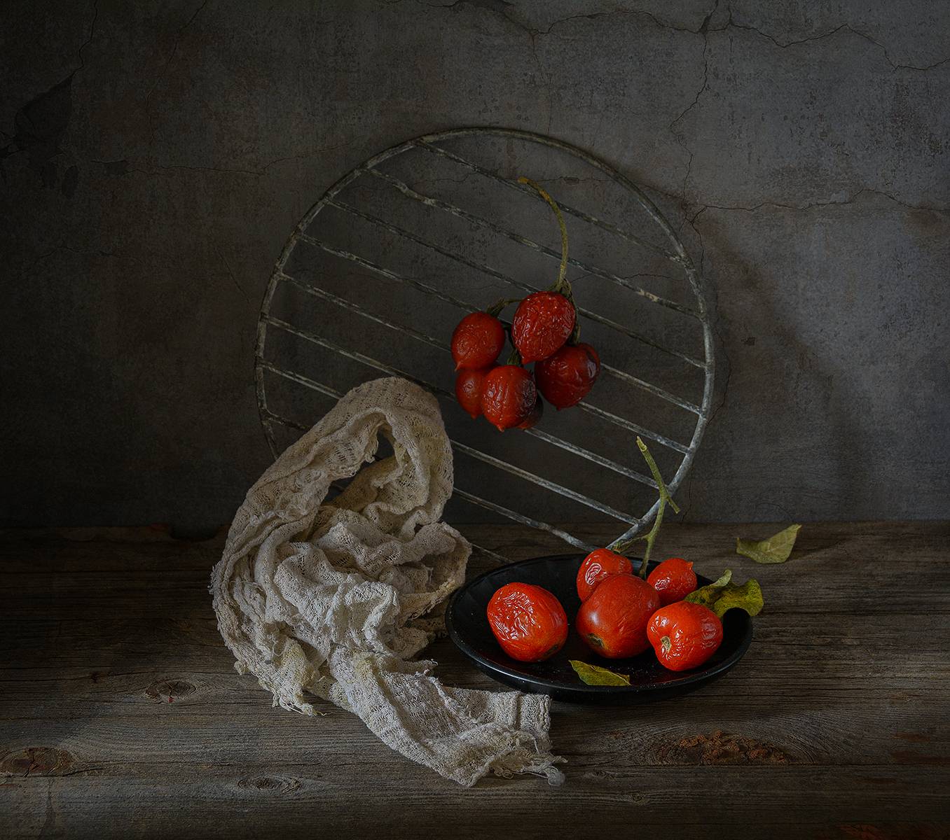 томаты, помидора, листья, подставка, красный, тряпка, Алексей Бычков