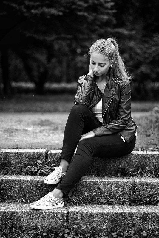 красота, красиво, девушка, модель, лето, парк, чб, черно-белое, санкт-петербург Ev4 фото превью
