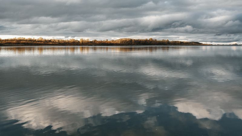 Небо, Отражение, Река, Сибирь Обь фото превью