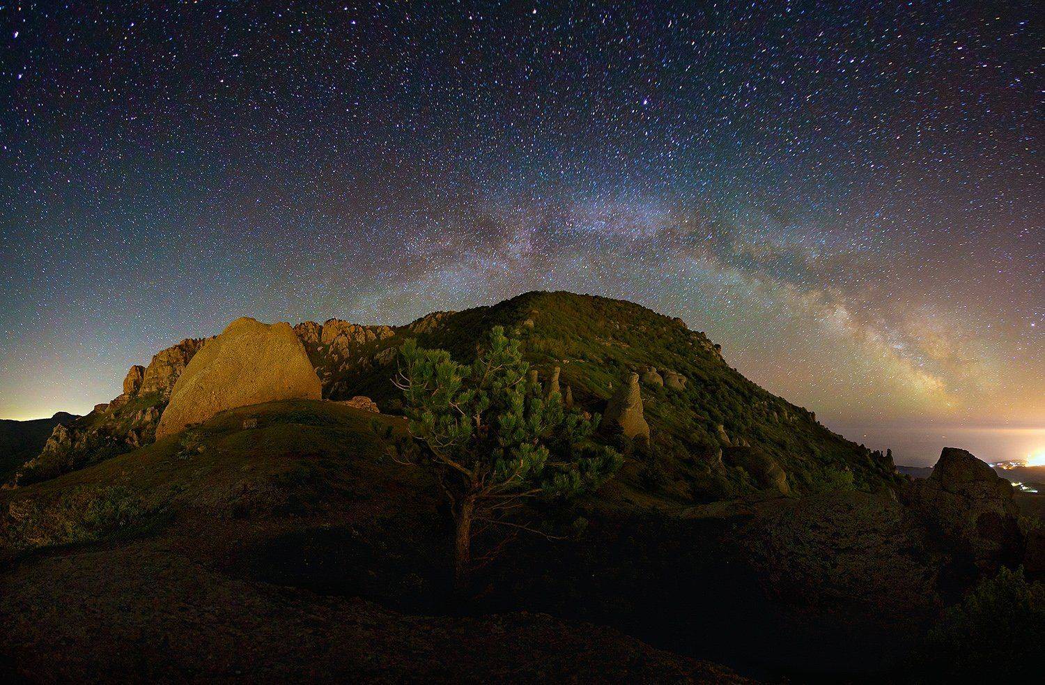 Звездное небо, Звезды, Крым, Млечный путь, Ночь, Южный демерджи, Никифоров Егор