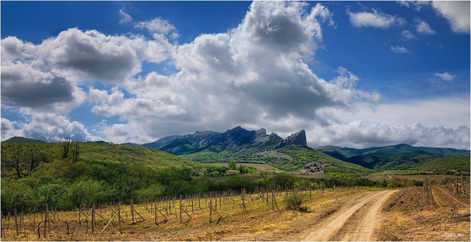 Горы, Дорога, Крым, Крымские горы, Май, Небо, Облака, Панорама, Полдень, Тучи, Jazz Man