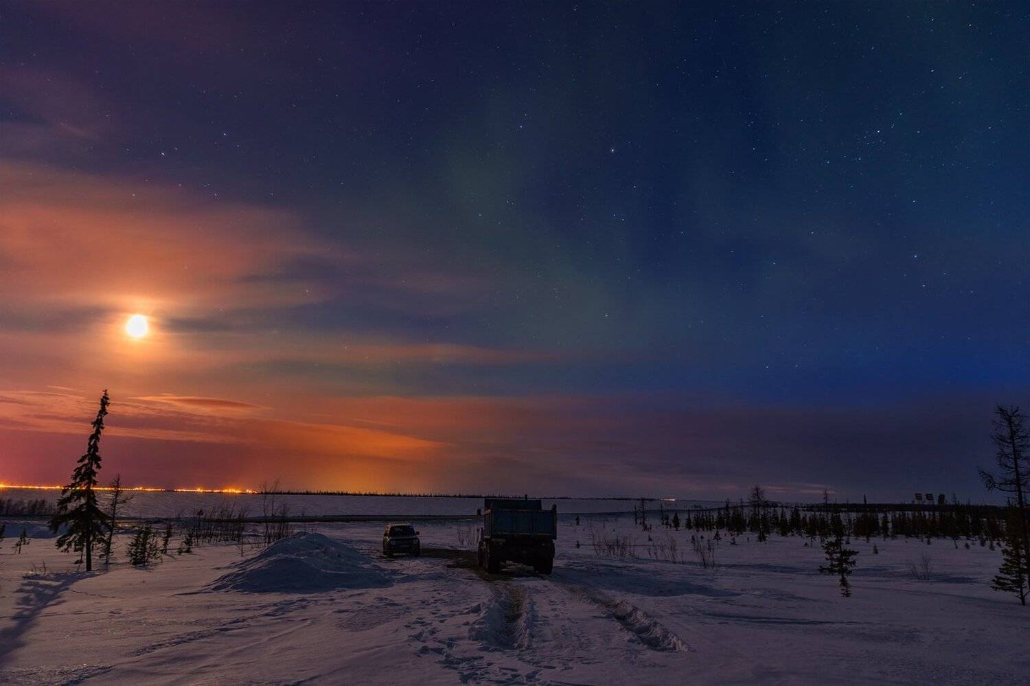 Canon, Весна, Север, Северное сияние, Сибирь, Ямал, Евгений Кужилев