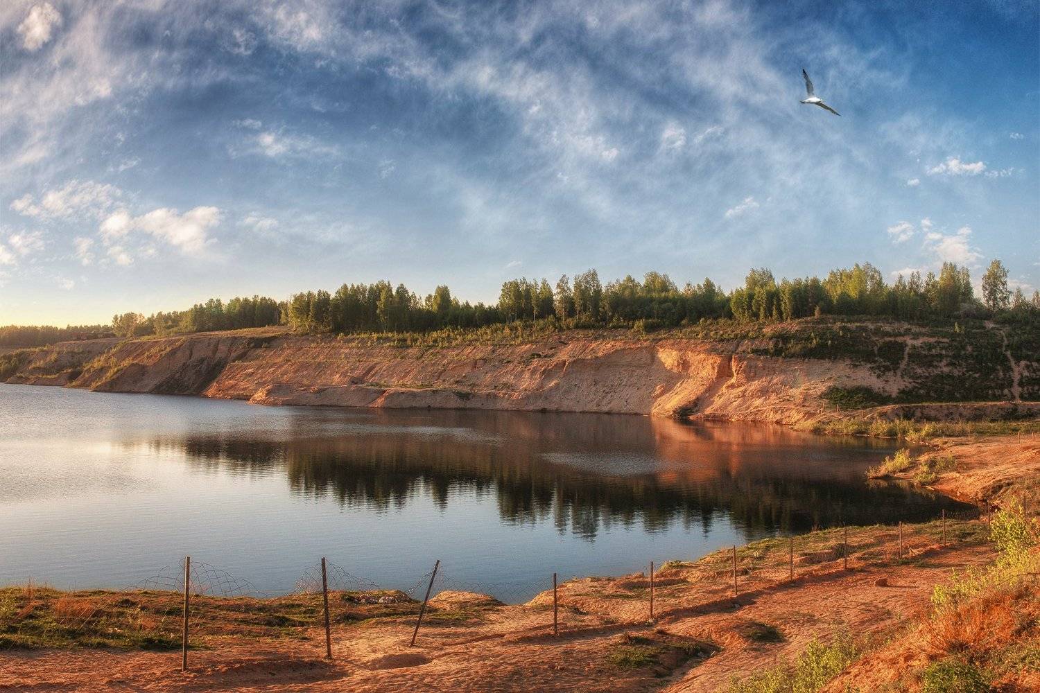 облака , озеро, небо, лето , карьер , Никита