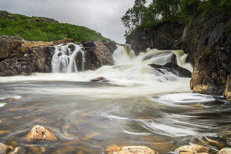 Мельничный Каскад, Титовка Хмурый день на Мельничном Каскаде фото превью