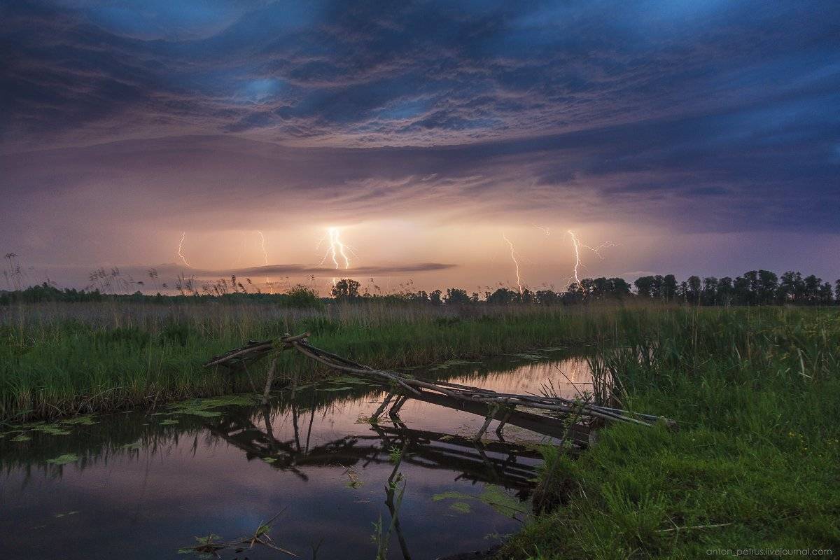 Барышевка, Гроза, Закат, Мост, Антон Петрусь