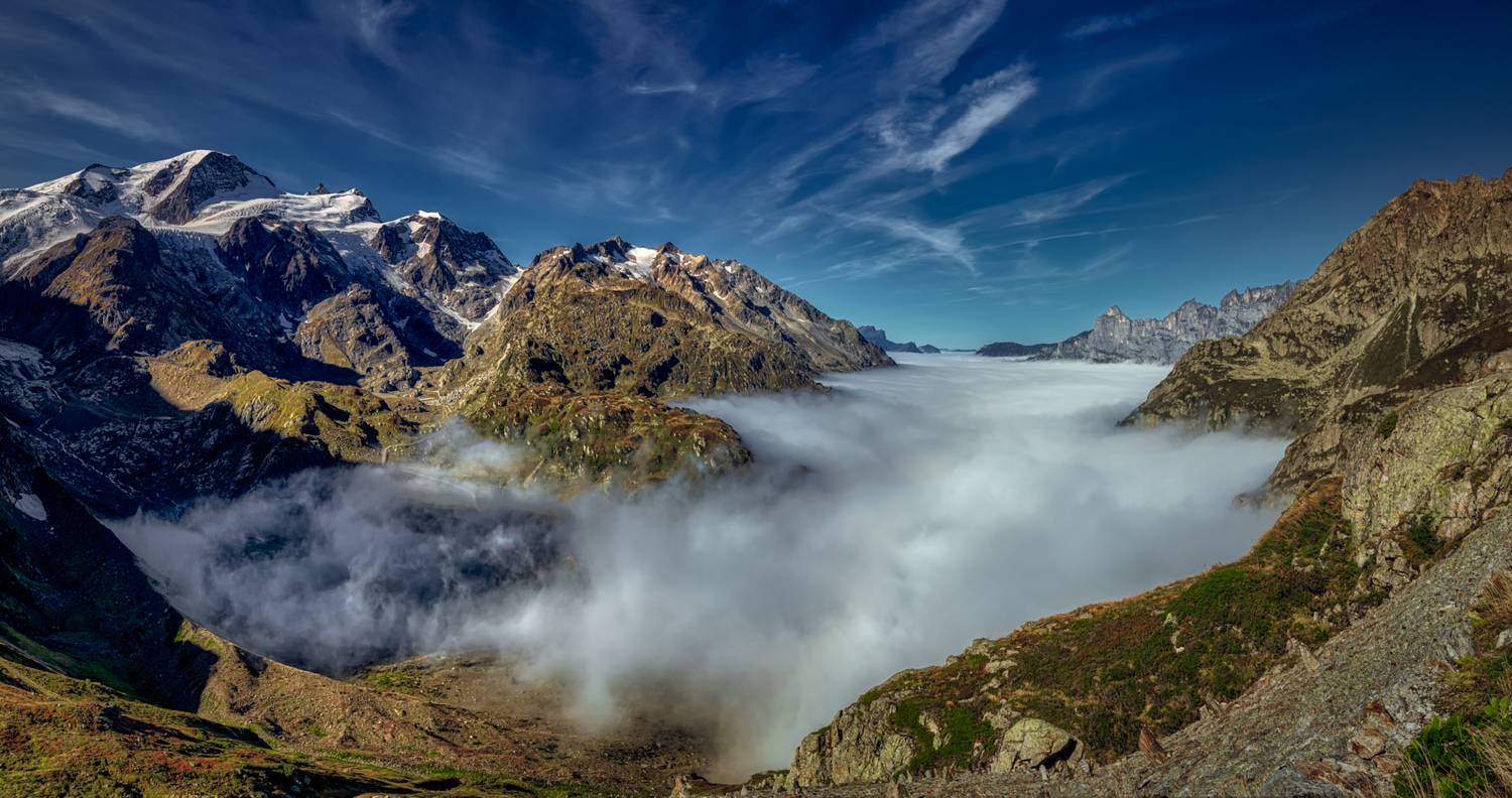 горы, скалы, облака, альпы, свет, цвет, AndGenn