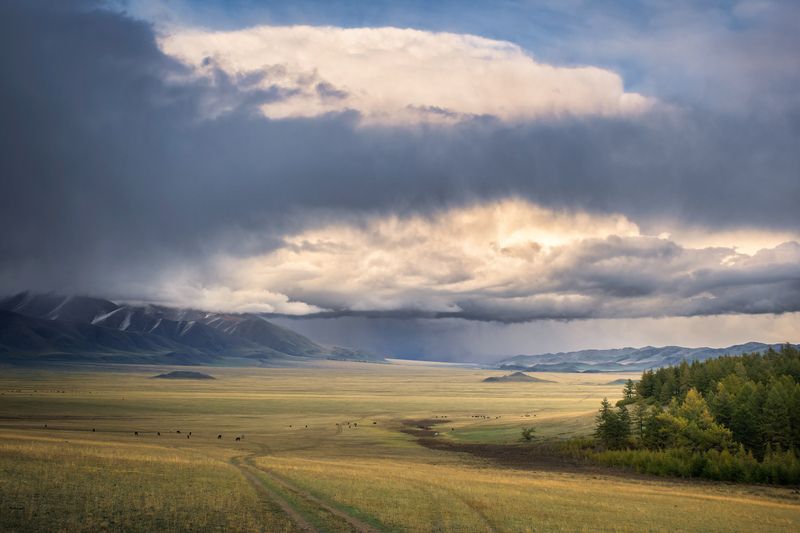 тыва, tuva, горы, гроза, облака, тучи, небо, осень, путешествие, journey, traveling Другая планета...    Another planet... фото превью