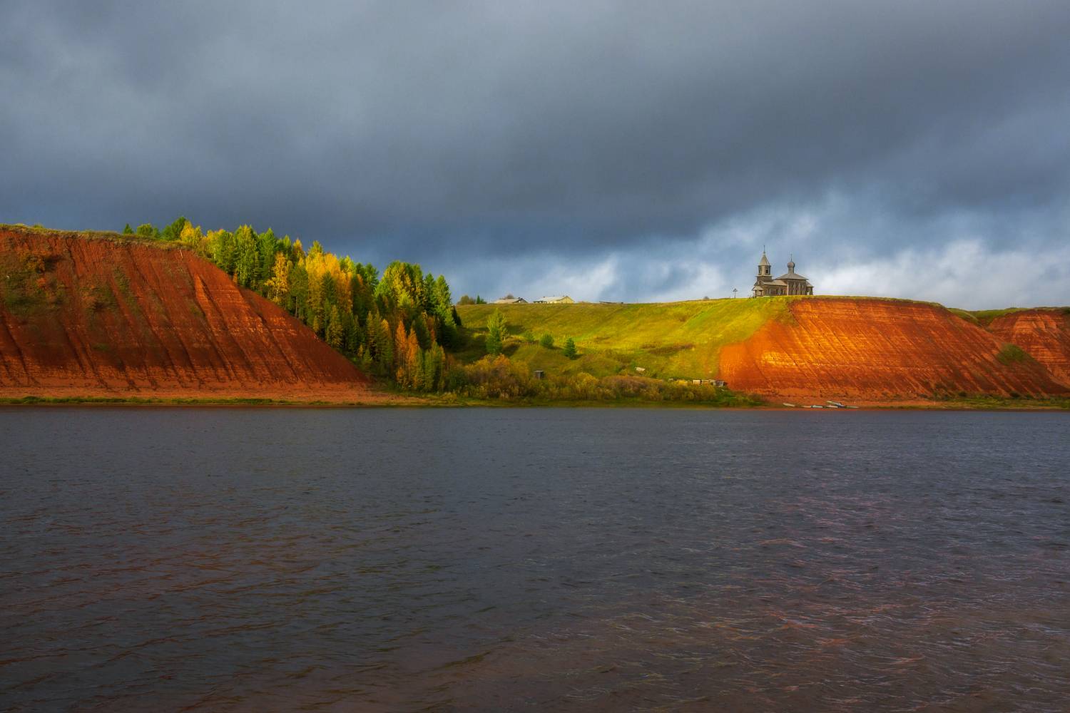север осень река церковь, Архипкин Александр