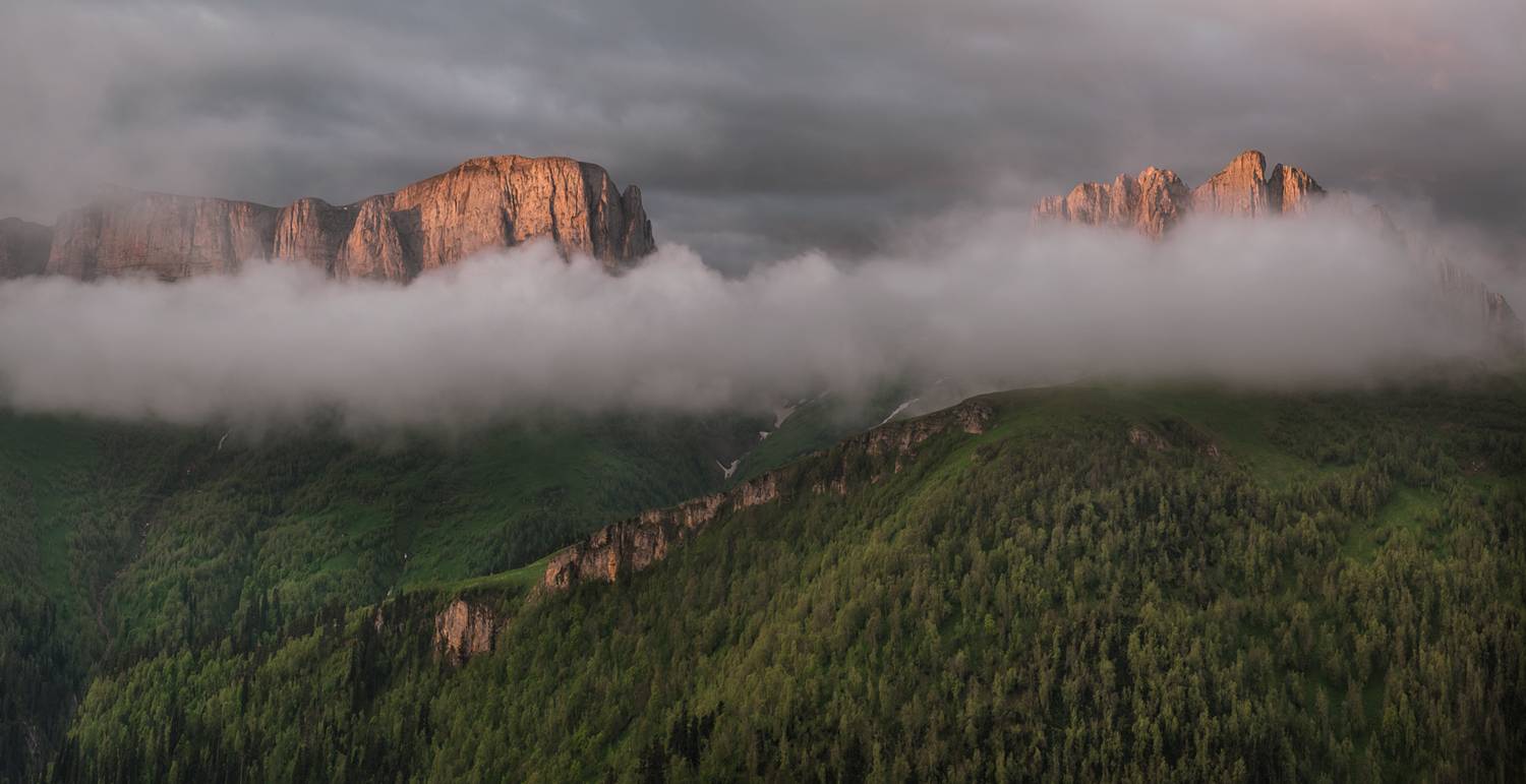 западный кавказ, природный парк большой тхач, рассвет, лето, ачешбок, Мысливцев Николай