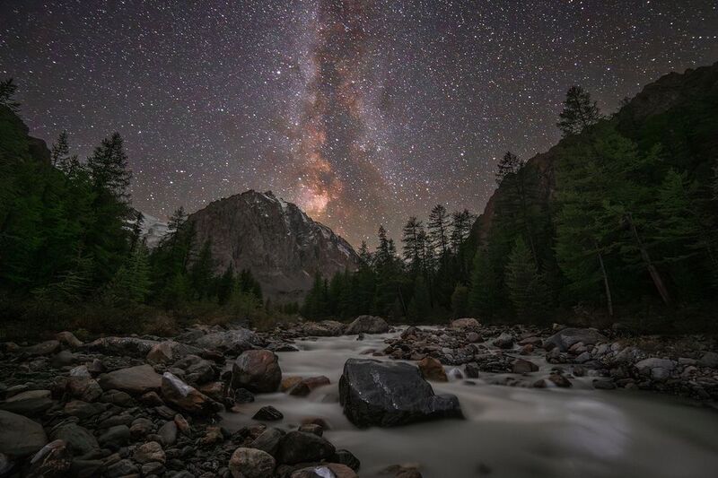 алтай, республика алтай, горы, северо-чуйский, хребет, актру Млечный над Караташем фото превью
