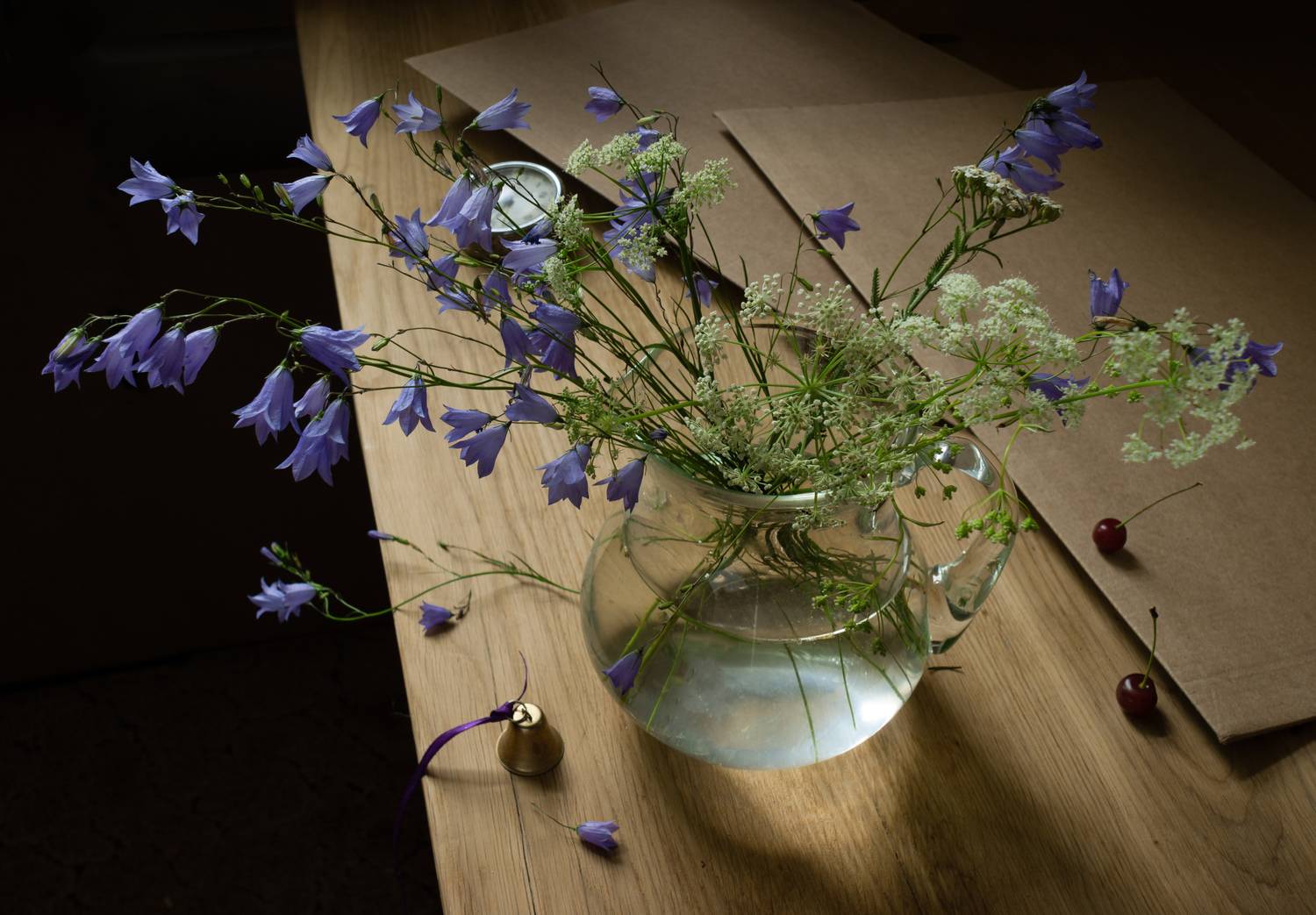 лето, колокольчики, букет, Колеснева Елена