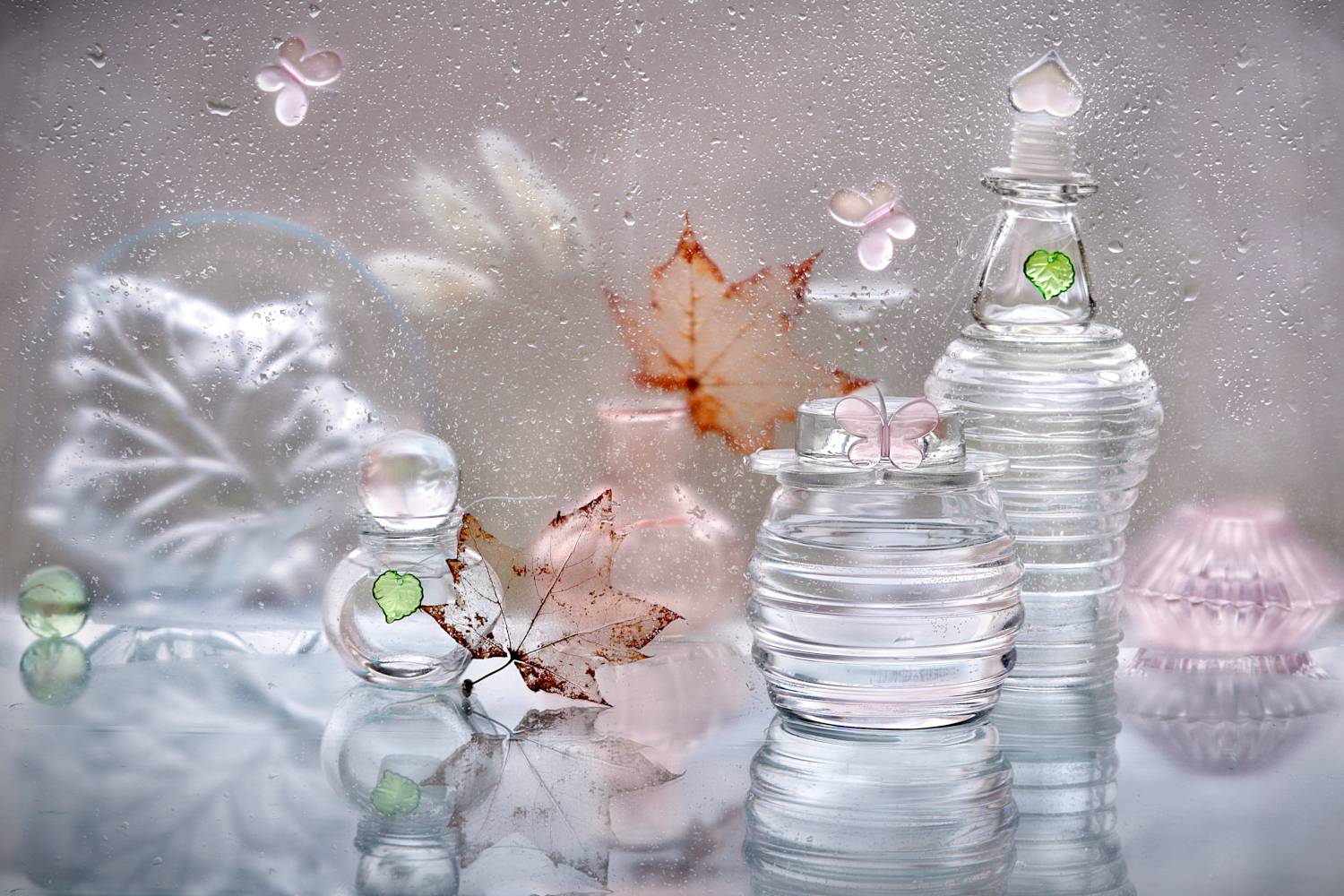 натюрморт, стекло, ваза, осень, листья, Шруб (Беляева) Татьяна