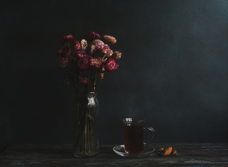 цветы, чай, натюрморт, напиток, аромат, вкусно, flowers, still life, drink, aroma, delicious, bouquet , flowers, армуд Чашка чая и цветы.. фото превью