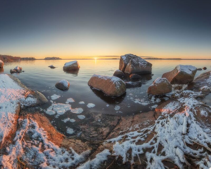 ленобласть, закат, выборгский залив, ноябрь *** фото превью