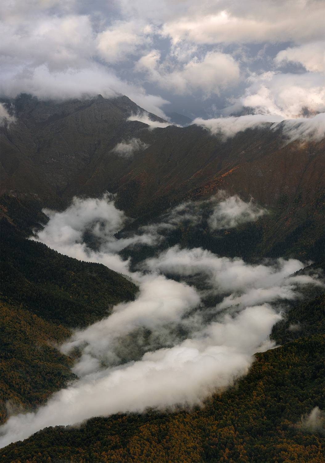 горы, облака, осень, красная поляна, Растворов Игорь