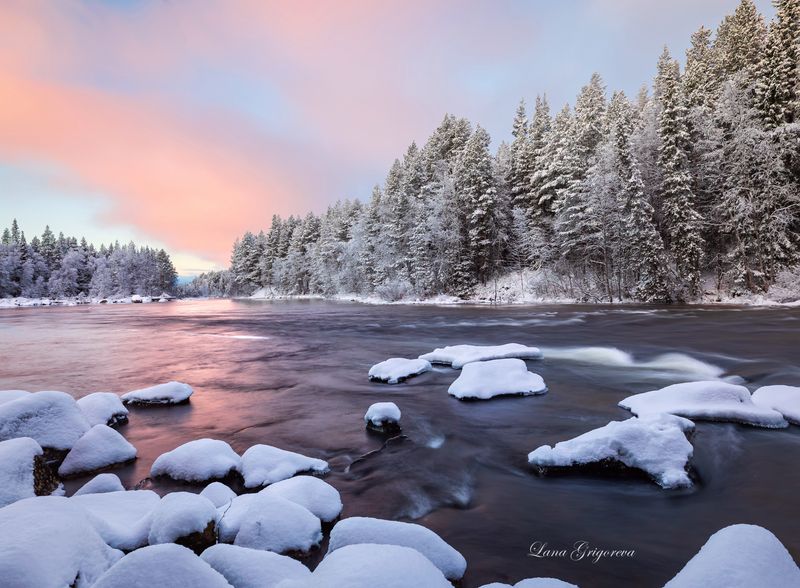 кольский, пейзаж, зима, рассвет, путешествие, река, 2025, фототур *** фото превью