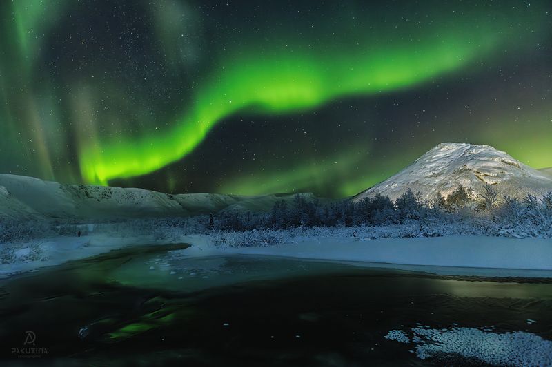 кольский, зима, северное сияние Сказочный свет фото превью