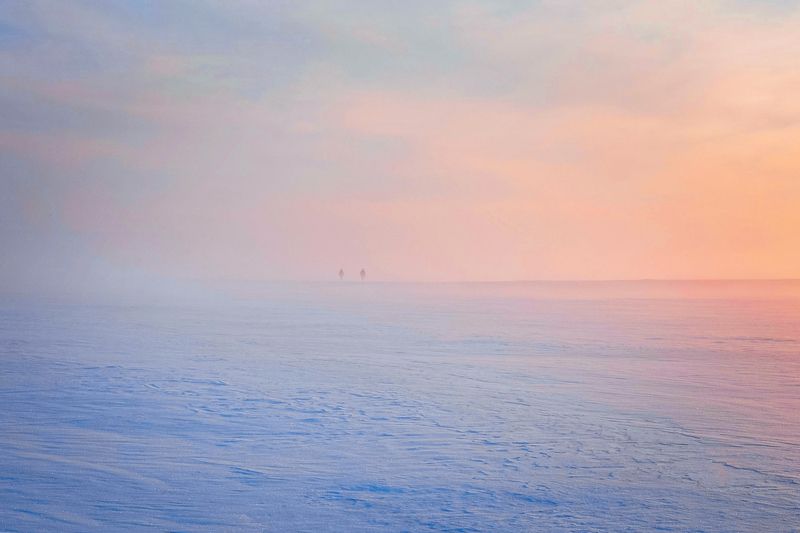 Зимний закат фото превью