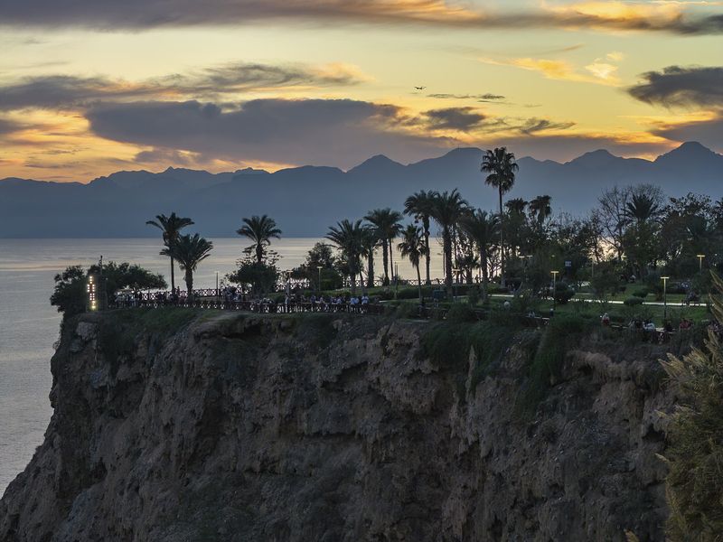анталья, турция, закат, пальмы Турция. Анталья. Закат фото превью