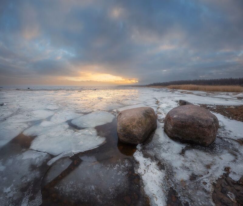 ладога, ленобласть, закат, осень, ноябрь *** фото превью