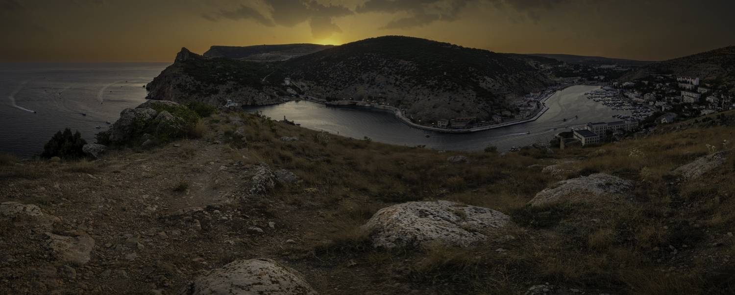 Россия, Крым, Балаклава, Балаклавская бухта, закат, Гаврилов Юрий