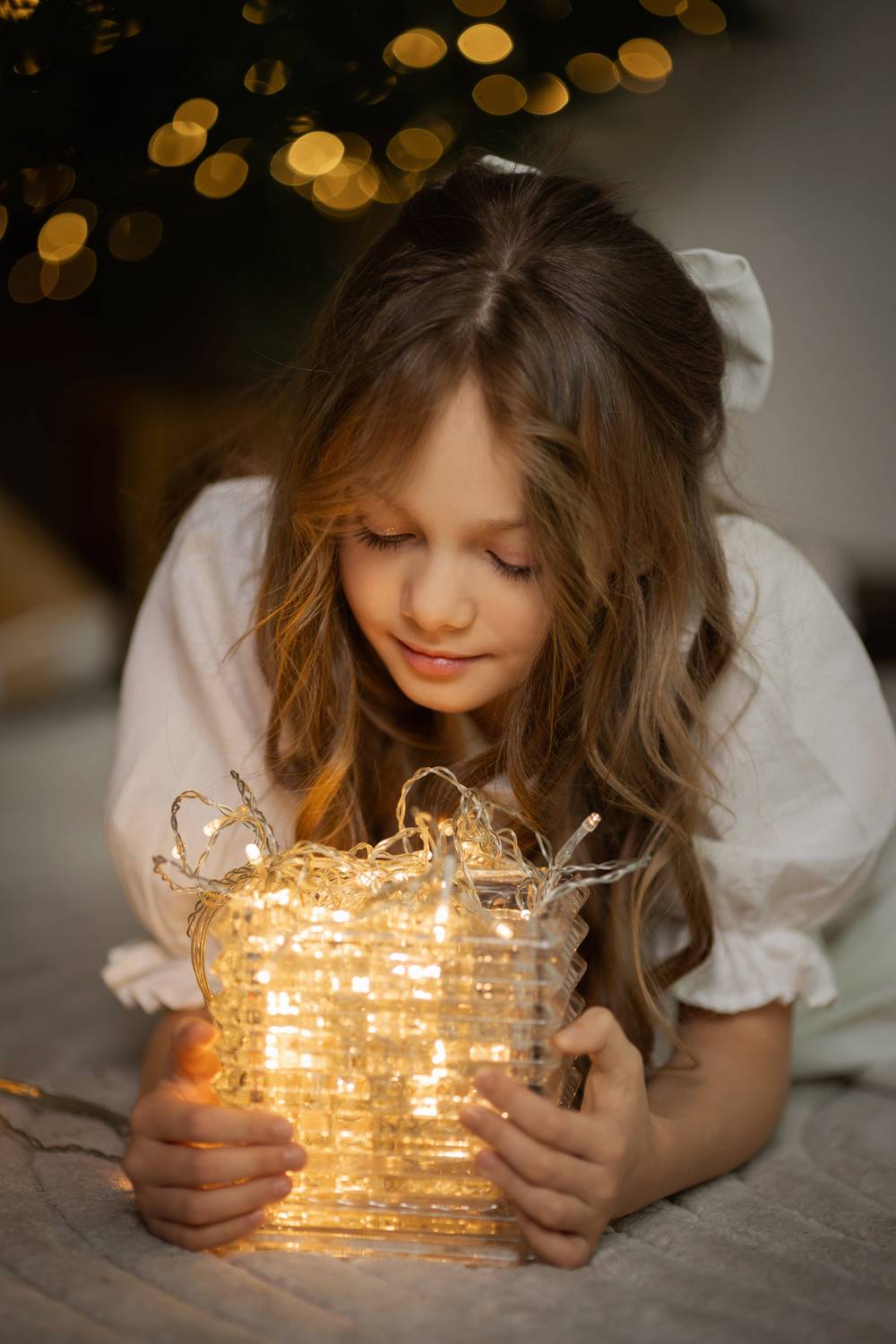 christmas girl new year lights , Воробьёва Надежда