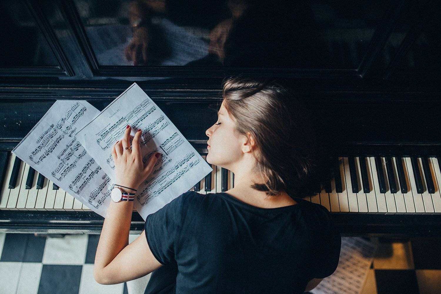 музыка, клавиши, ноты, спит, Kirill