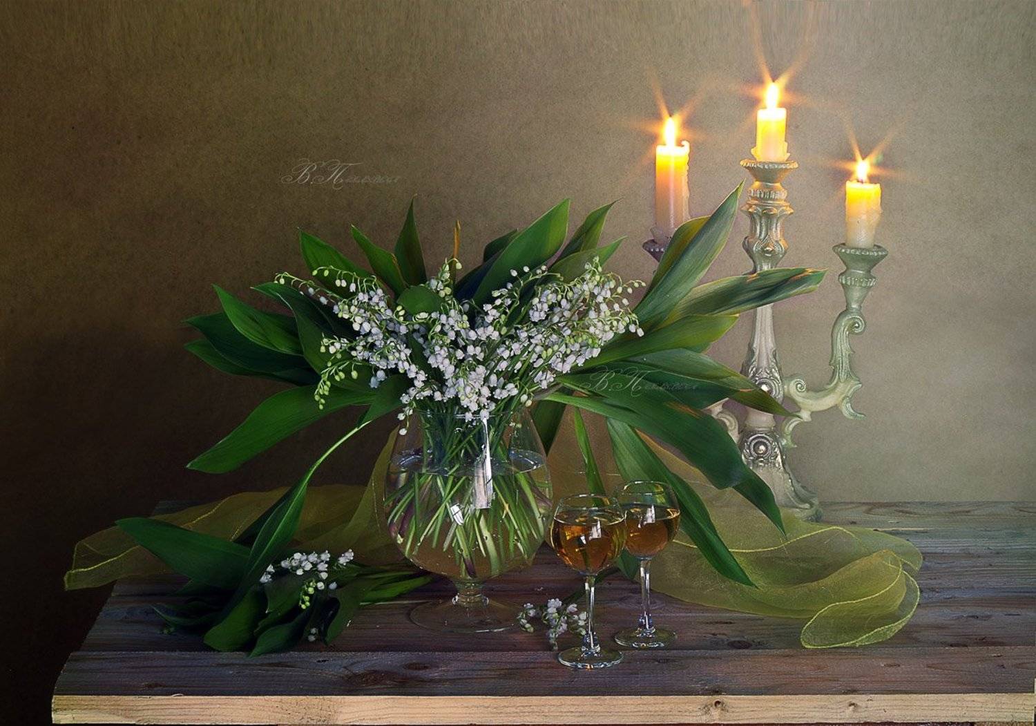 Весна, Вино, Ландышы, Свечи, Вера Павлухина