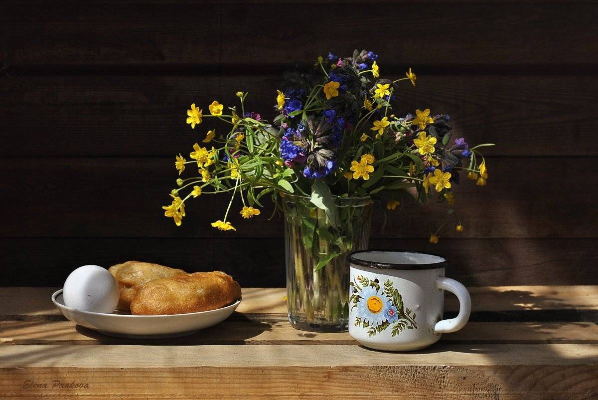 цветы, весна, лютик, медуница, дачный, Elena Pankova