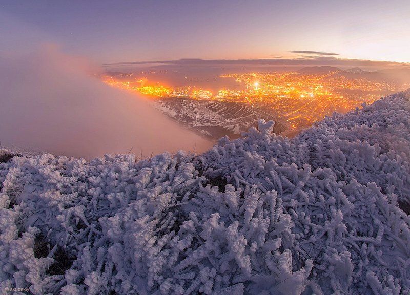 зима, Новороссийск Возникновение боры.  фото превью
