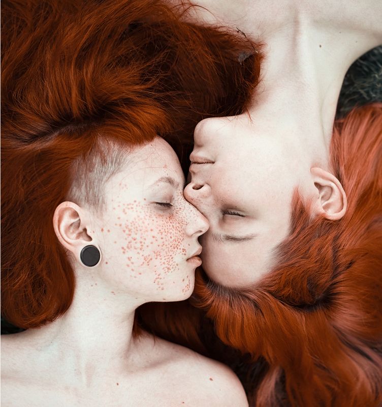 рыжая, веснушки, портрет, волосы, лицо, глаза  фото превью