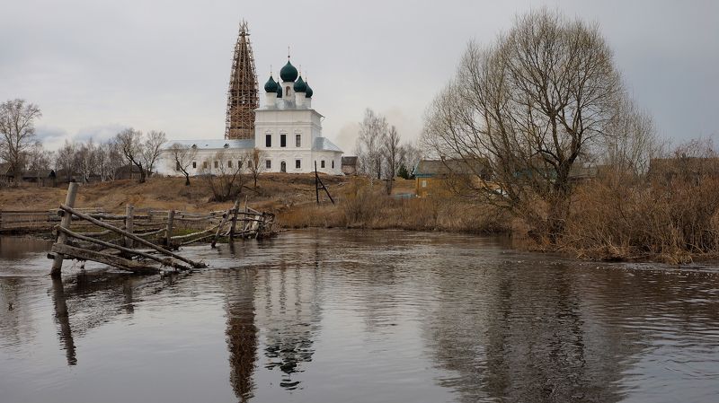 село, осенево, река, лахость, весна, храм, разлив, непогода, гуси Вокруг да около. фото превью
