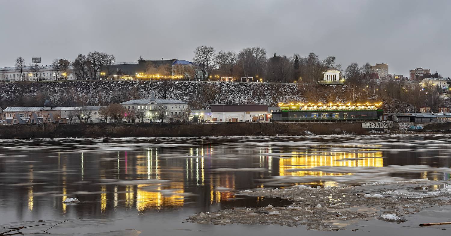 зима, река, ледоход, киров, вятка, Широких Александр