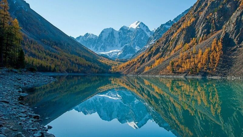 алтай, семёновское, озеро, мечта, красавица, сказка, осень, лиственницы, утро Пробуждение фото превью