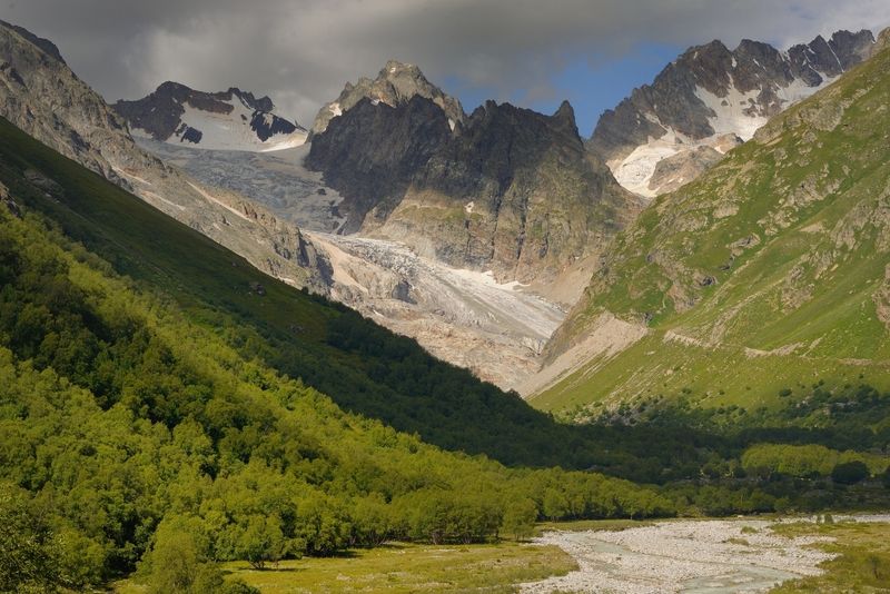 горы лето кавказ башиль Верховья Башиля фото превью