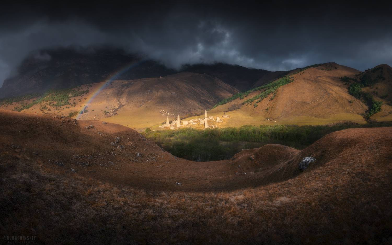 Ингушетия, Таргим, горы, радуга, осень, Дубровинский Михаил