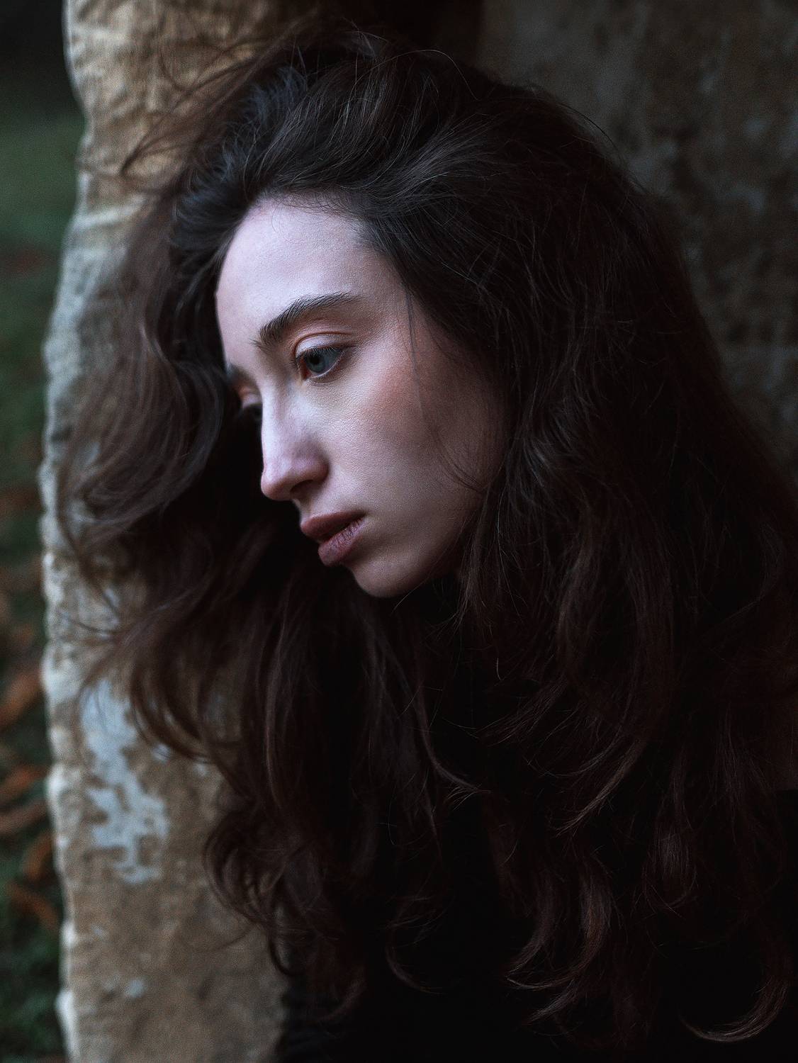 #girl #ruins #oldbuilding #grass #nature #blackdress #lingerie #outdoors #portrait #stones, Александр Кислов
