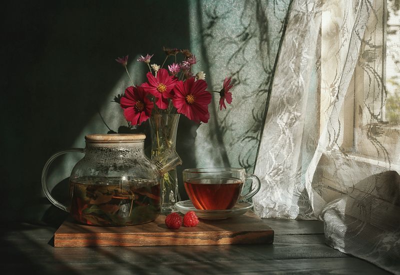 чай, чай на травах, лучи, утро, morning, tea, herbal tea, morning rays Утренний чай.. фото превью