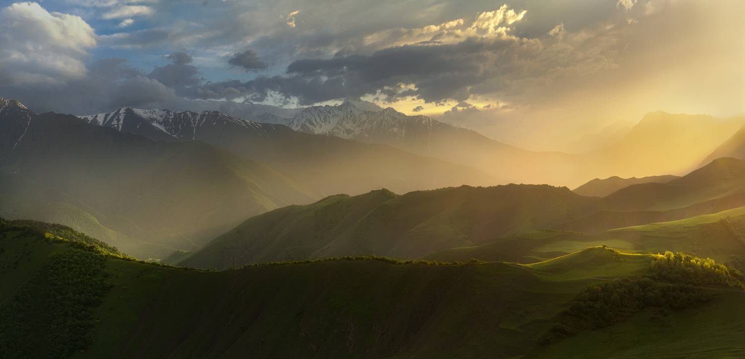 #ингушетия, #башни, #поселения #горы, #перевал, #закат, Олег Герасимов