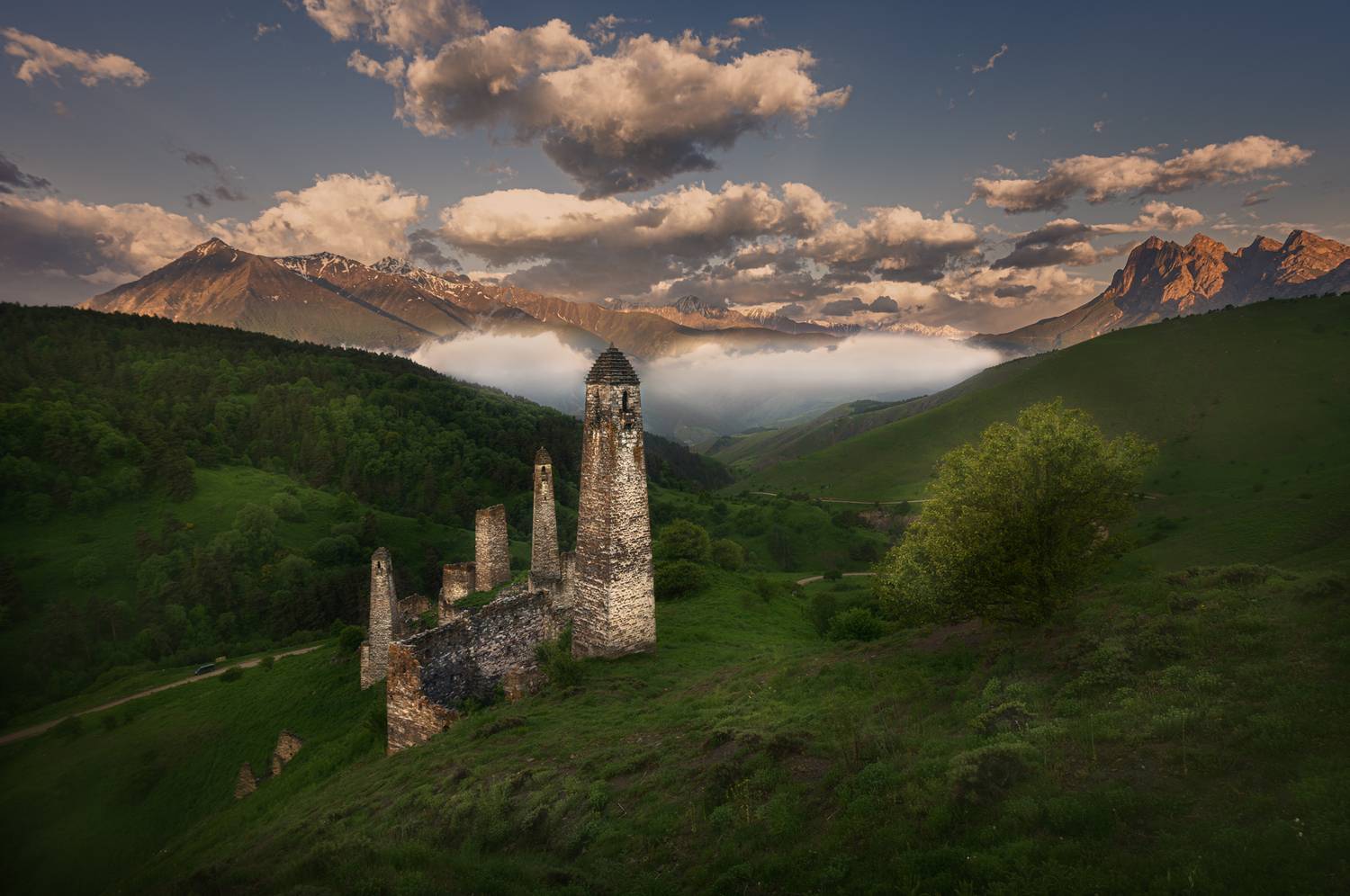 #ингушетия, #башни, #поселения #горы, #перевал, #рассвет, Олег Герасимов