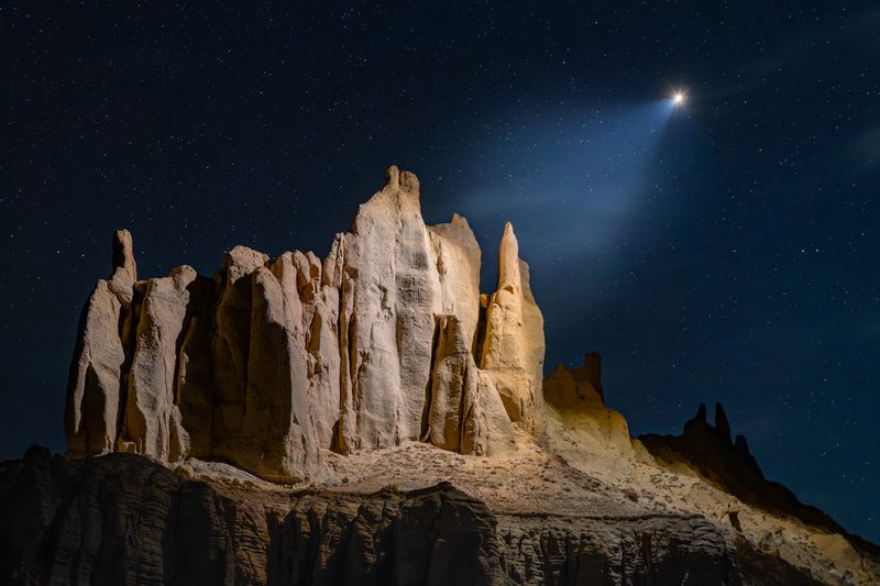мангистау,мангышлак,казахстан,скалы,звёзды Ночной фонарь фото превью